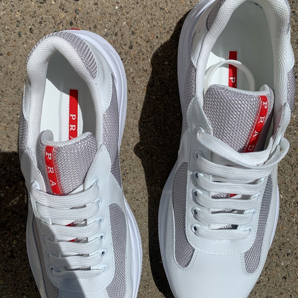Prada Men's White Sneakers - Picture 2 of 3